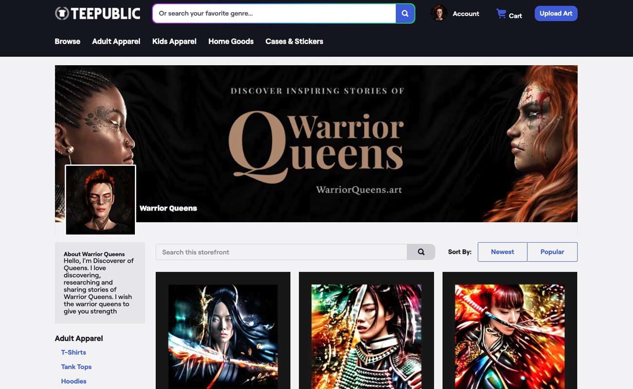 Warrior Queens Teepublic​